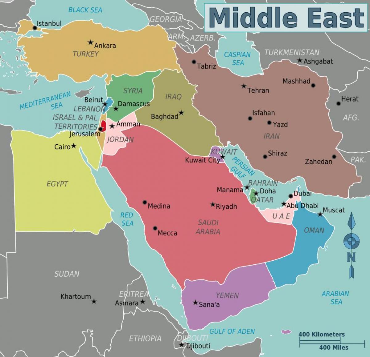 kart over Oman kart midtøsten