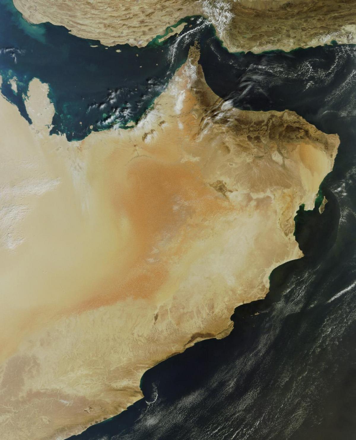 kart over Oman satellitt