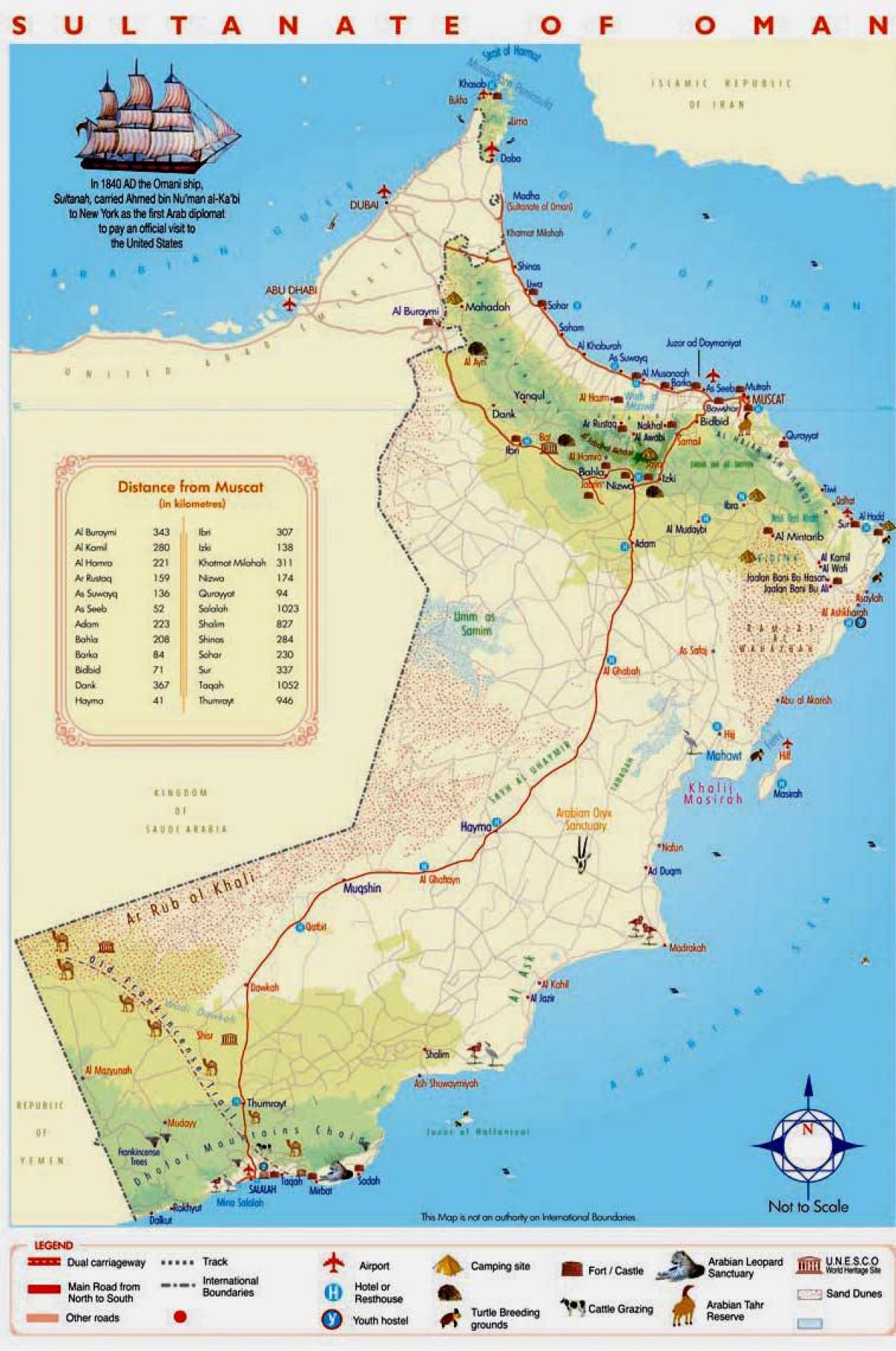 Oman detaljert kart