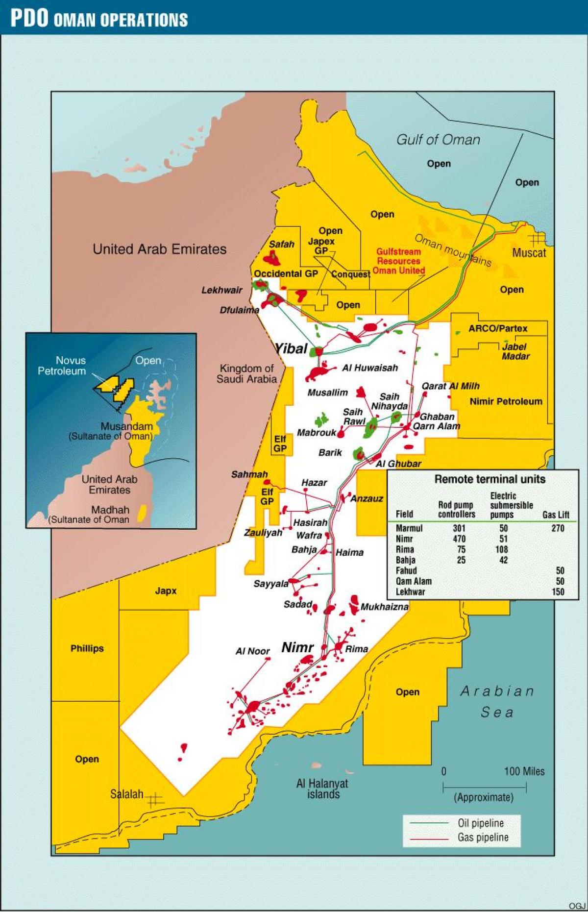 kart over yibal Oman