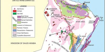 Kart over Oman geologi