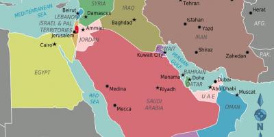 Kart over Oman kart midtøsten